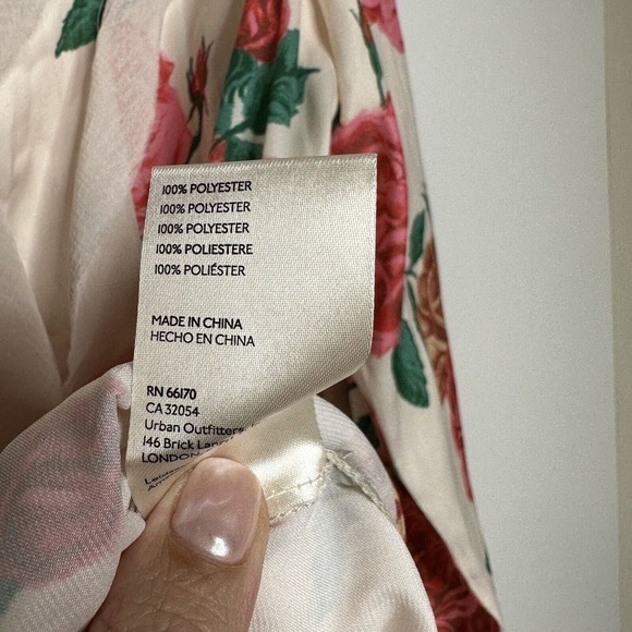 New Free People Charlotte Floral Blouse Women's Pink Cream Size Small Petite SP - Picture 5 of 6